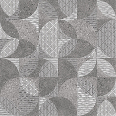Керамический гранит Фондамента серый декорированный обрезной, Сорт 1
